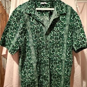 Green Snake Print Shirt